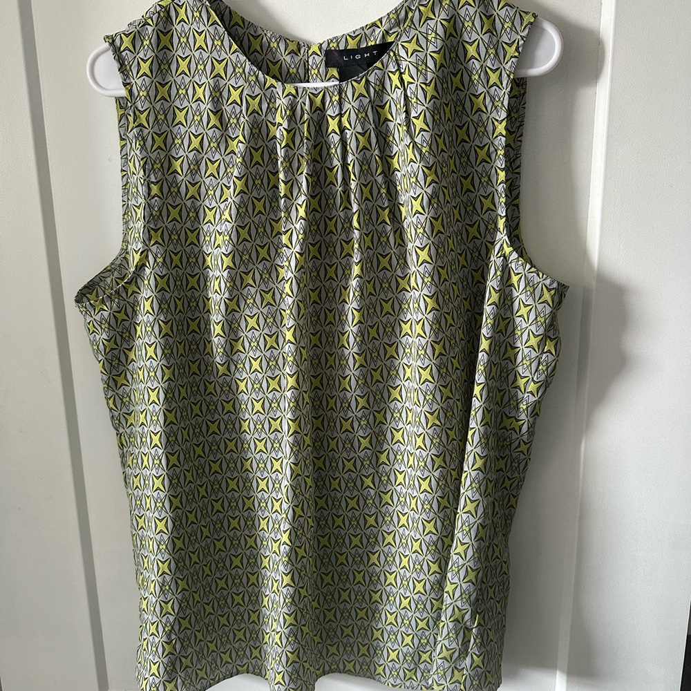 Sleeveless Star Print XL Blouse - Yellow and Black